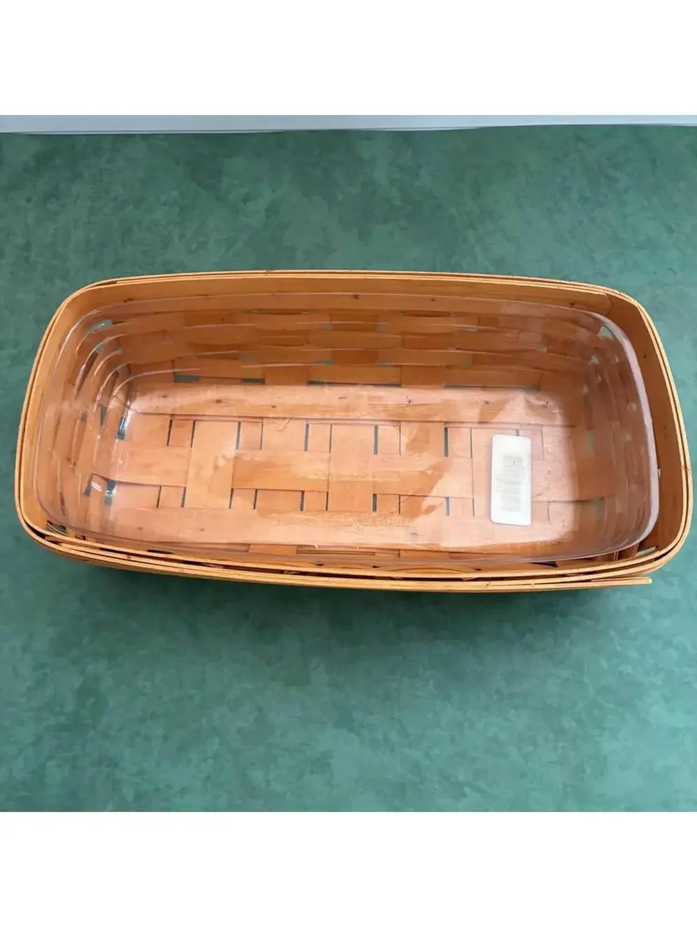 Longaberger 2000 Bread Basket with Protector Handwoven Dresden Ohio